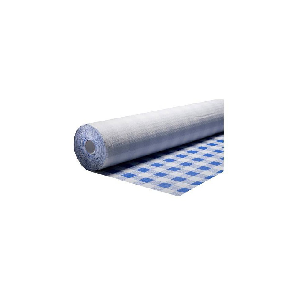 Rollo mantel de papel Cuadro Azul 1,20x100m